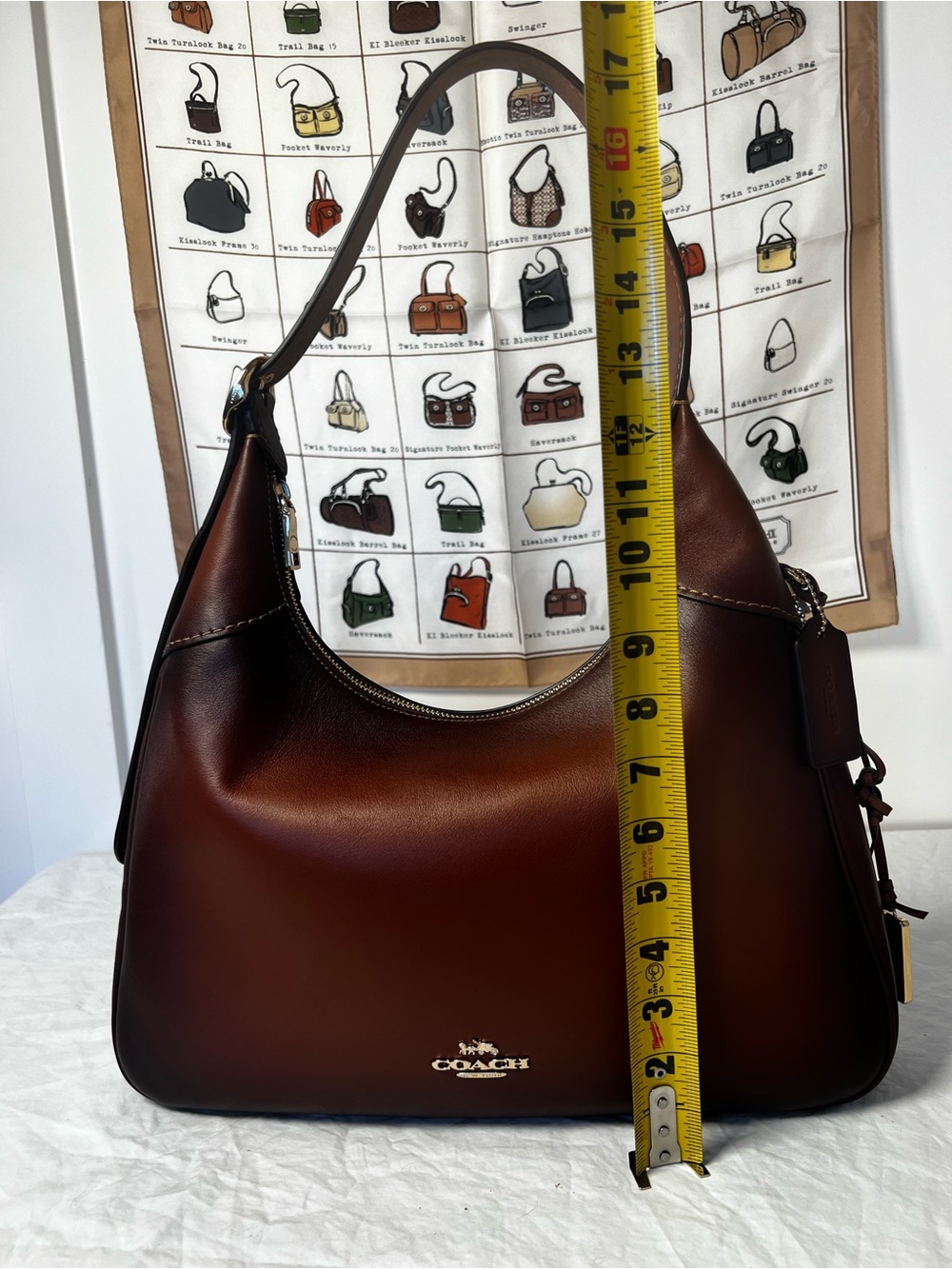 Coach Ella Shoulder Bag in Burnished Redwood Leather - Like New - Picture 7 of 9
